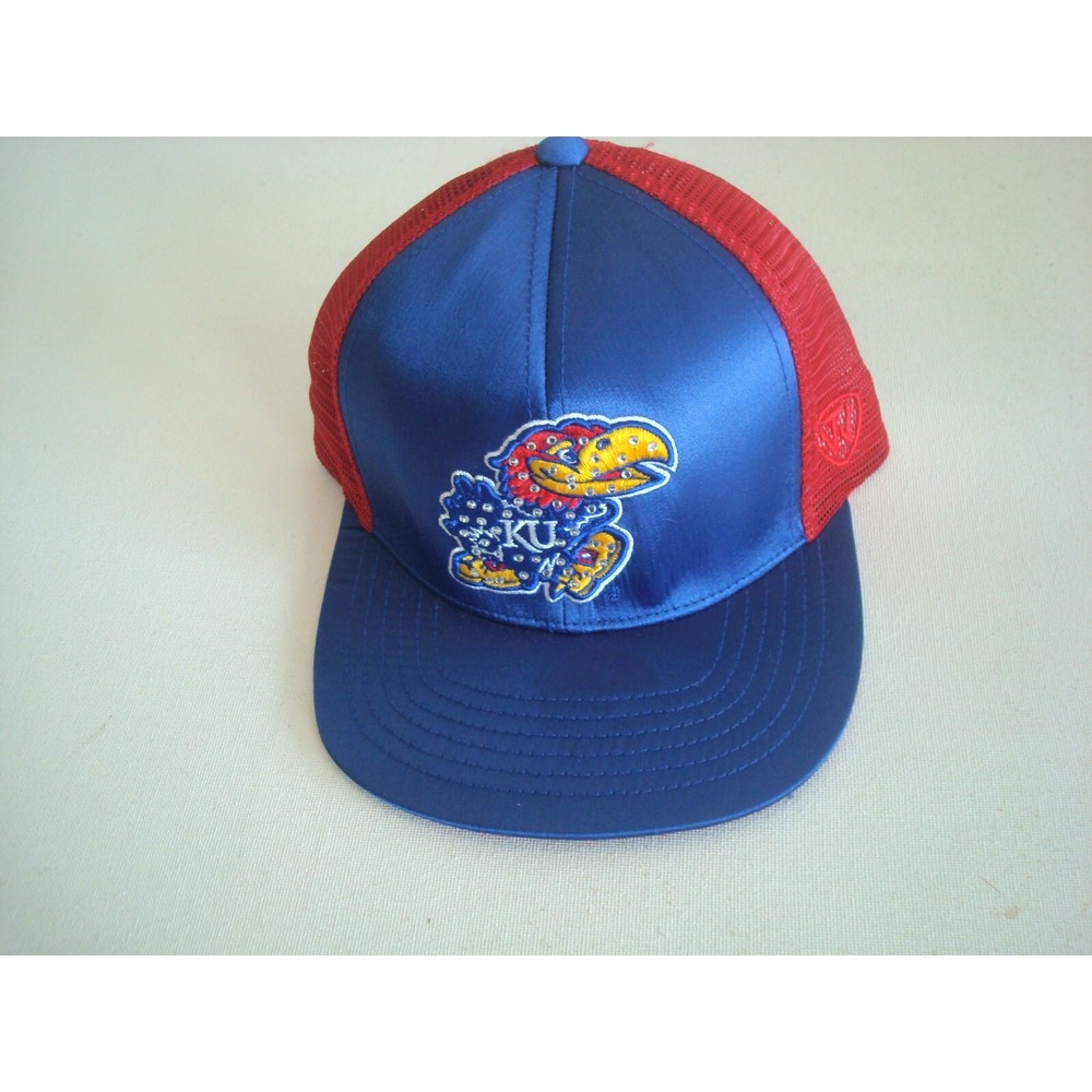 KANSAS JAYHAWKS RHINESTONES SCRIPT 90S SNAPBACK GOLF HAT CAP VINTAGE EE3